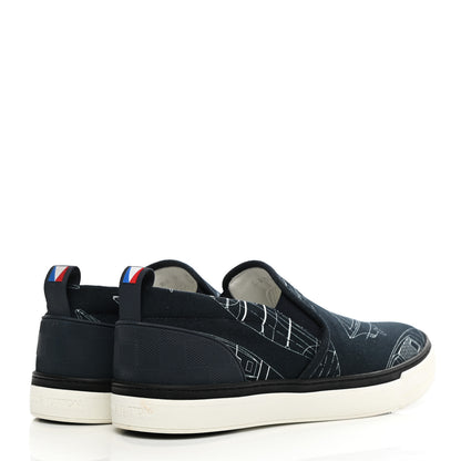 Louis Vuitton Canvas Victory Boats Slip On Sneakers 8 Pacific Blue 4 of 10