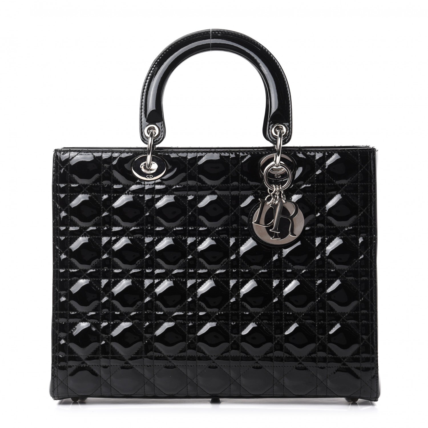Christian Dior Patent Cannage Large Lady Dior Black 1 of 10
