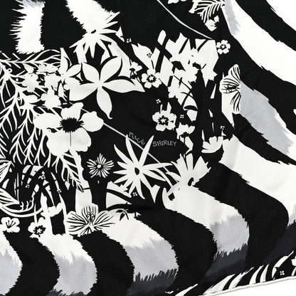 Hermes Silk Tyger Tyger Scarf 90 Noir Blanc Gris 5 of 6