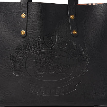 Burberry Calfskin Crest Embossed Small Tote Black 12 of 13