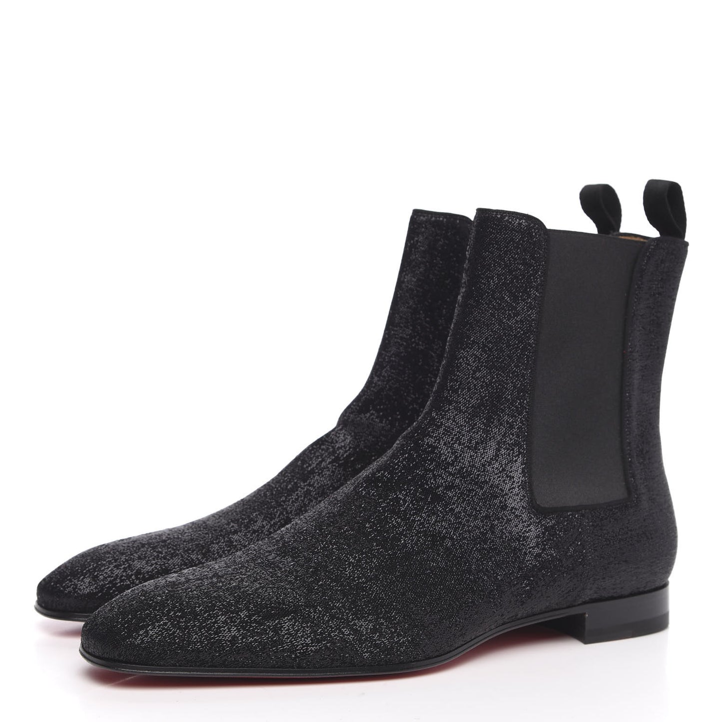 Calfskin Glitter Wet Mens Roadie Orlato Flat Chelsea Boots 45 Black
