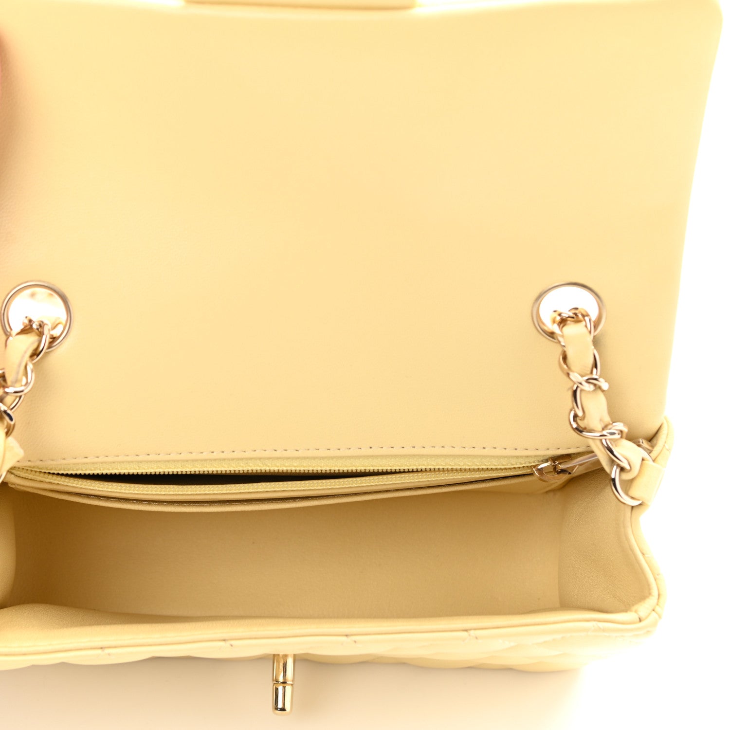 Chanel Lambskin Quilted Mini Rectangular Flap Light Yellow 4 of 10
