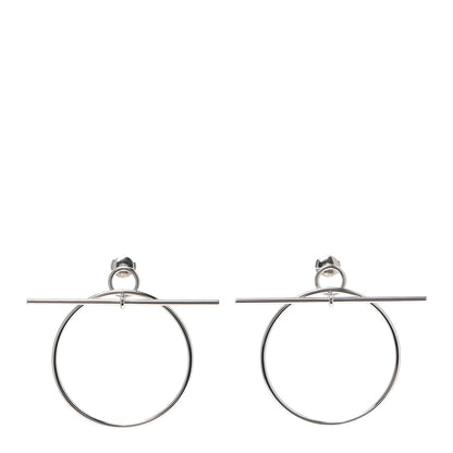 Hermes Sterling Silver MM Loop Earrings 1 of 5