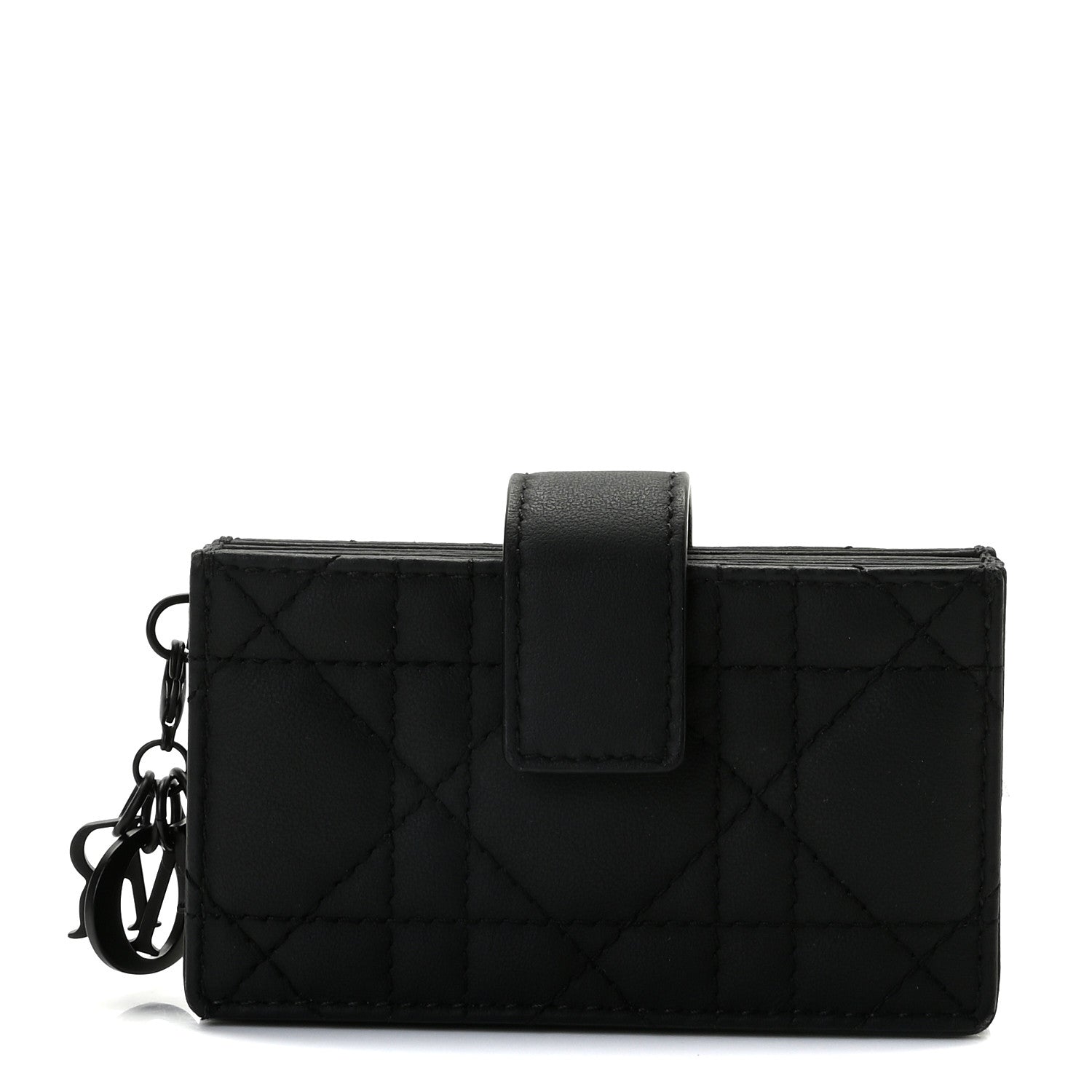 Christian Dior Ultra Matte Calfskin Cannage Lady Dior 5-Gusset Card Holder Black 1 of 7