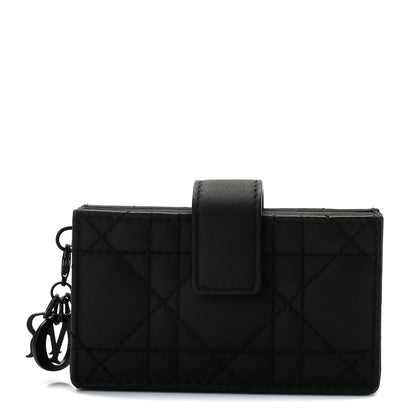 Christian Dior Ultra Matte Calfskin Cannage Lady Dior 5-Gusset Card Holder Black 1 of 7