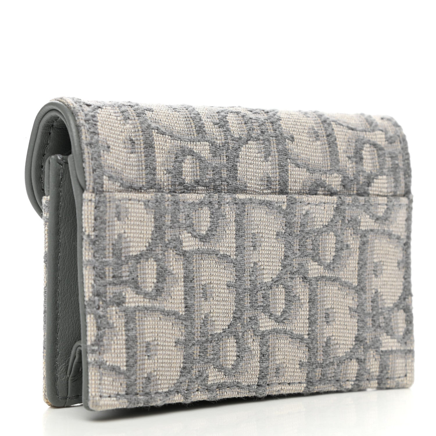 Christian Dior Oblique Saddle Card Holder Gray 3 of 10