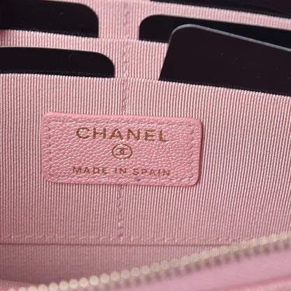 Chanel Iridescent Caviar Quilted Classic Pouch With Handle Rose Pink 6 of 10