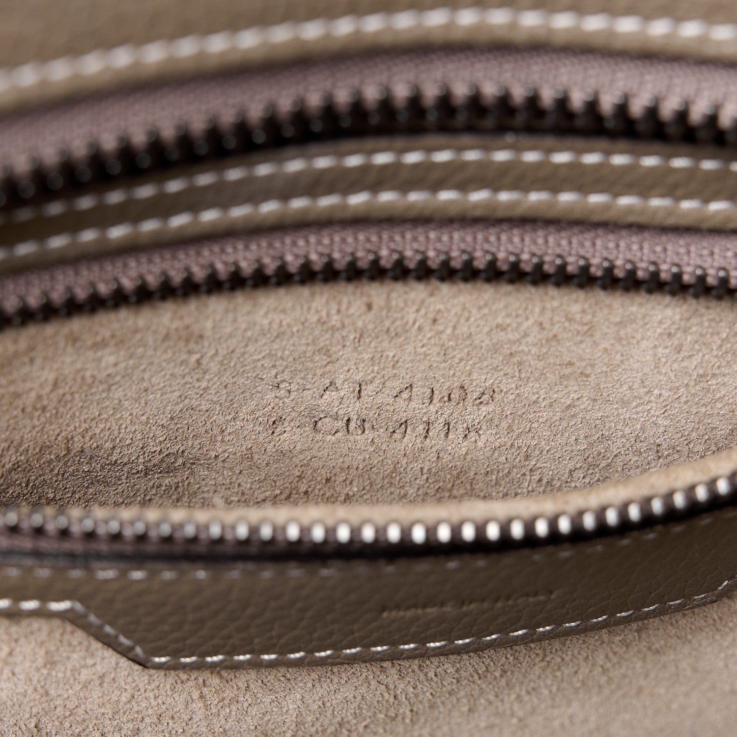 Celine Drummed Calfskin Micro Luggage Souris 7 of 10