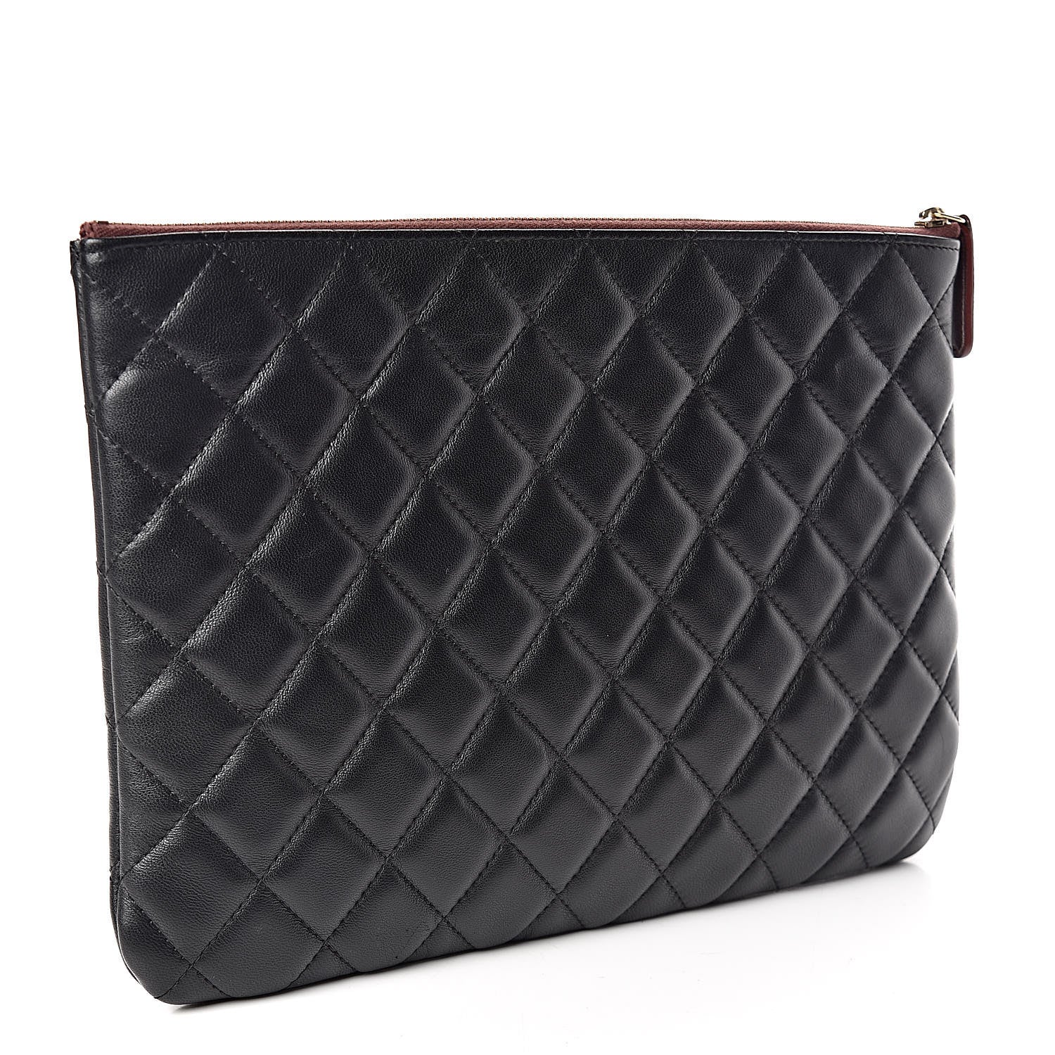 Chanel Lambskin Quilted Medium Cosmetic Case Black 3 of 9