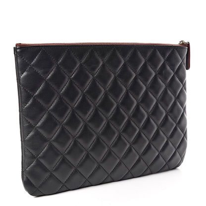 Chanel Lambskin Quilted Medium Cosmetic Case Black 3 of 9