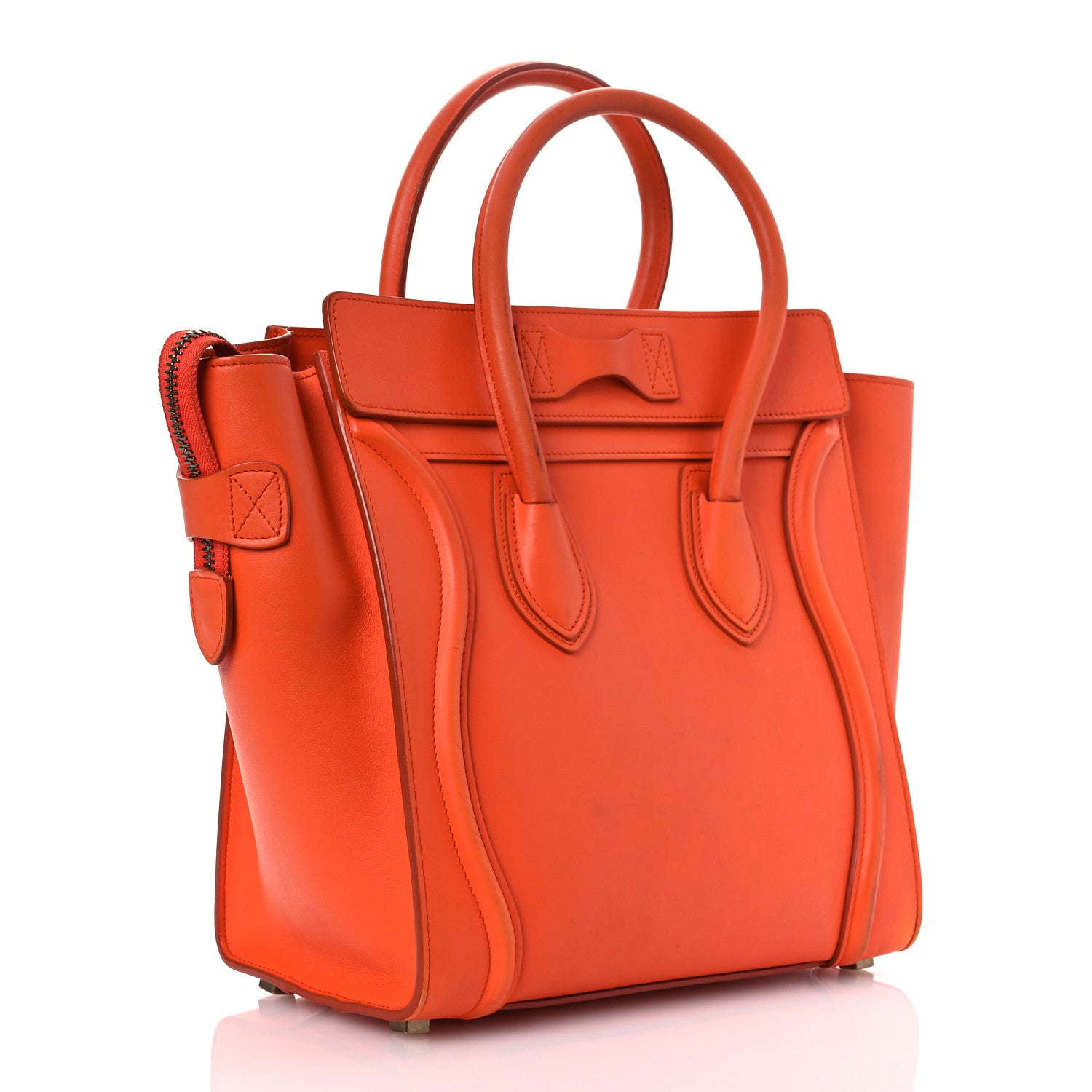 Celine Smooth Calfskin Mini Luggage  Bright Orange 2 of 18