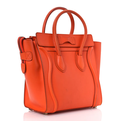 Celine Smooth Calfskin Mini Luggage  Bright Orange 2 of 18