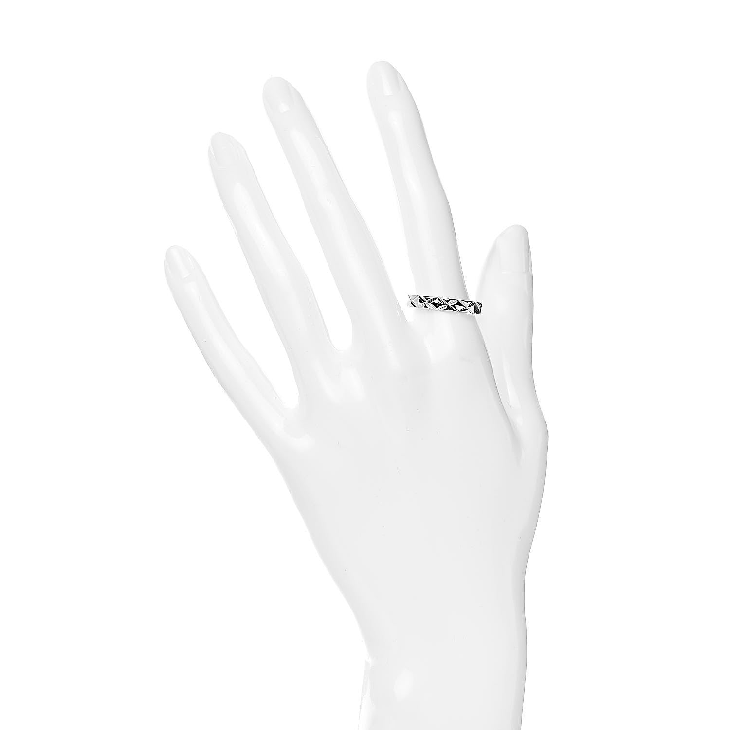 Chanel 18K White Gold Small Matelasse Ring 56 7.5 2 of 6