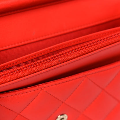 Chanel Lambskin Quilted Wallet On Chain WOC Red 14 of 21