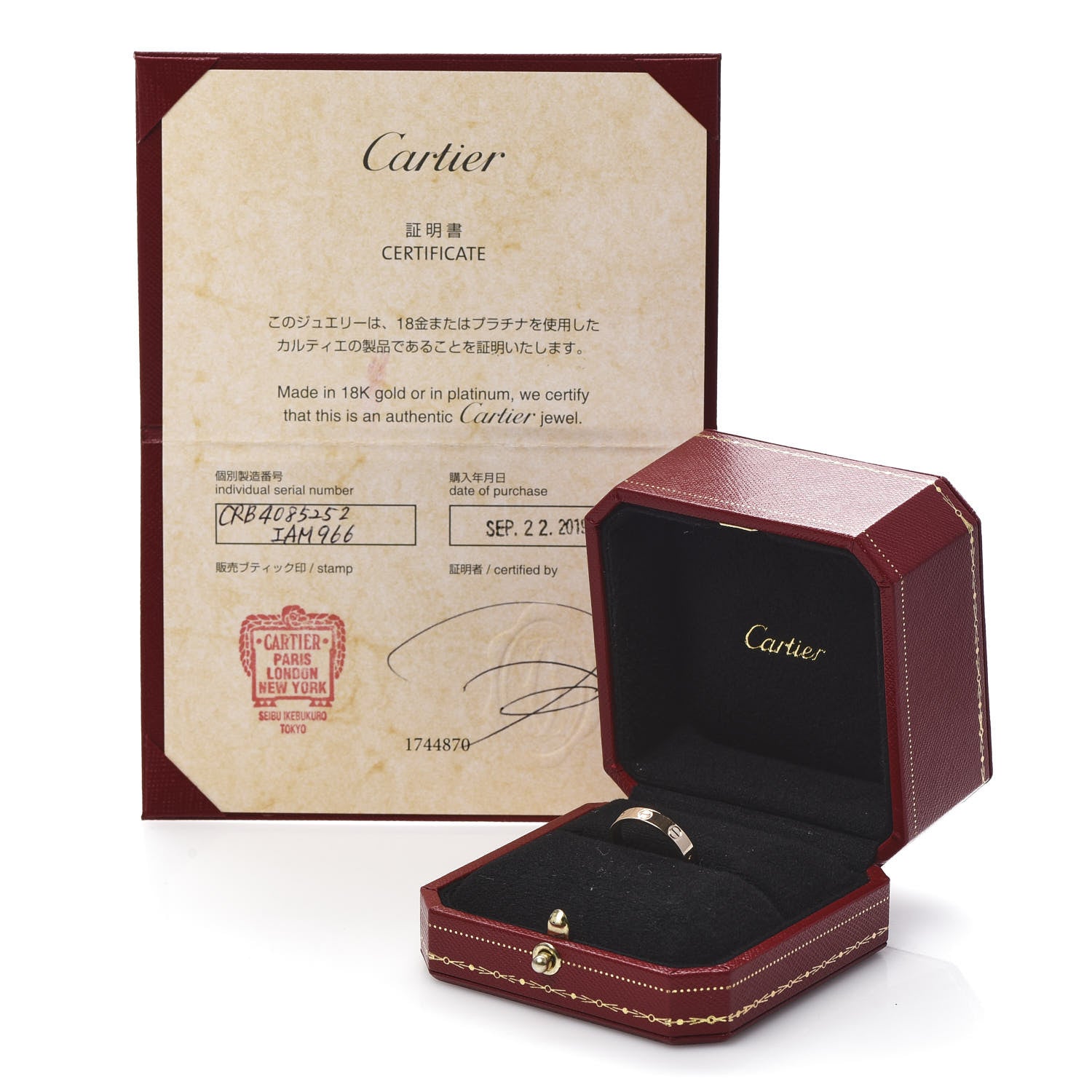 Cartier 18K Pink Gold 3.5mm LOVE Wedding Band Ring 52 6 5 of 5