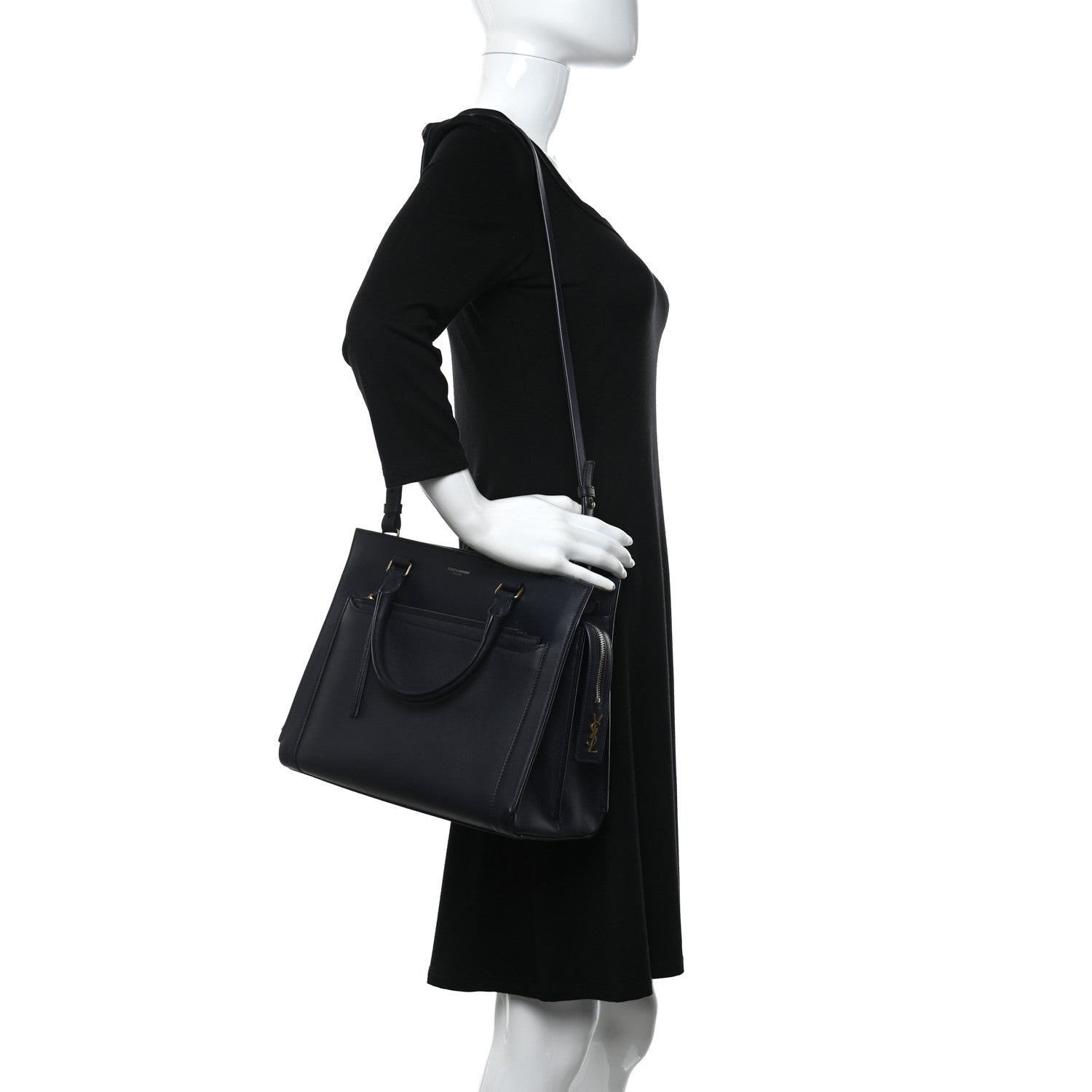 Saint Laurent Smooth Calfskin Small East Side Tote Black 2 of 15