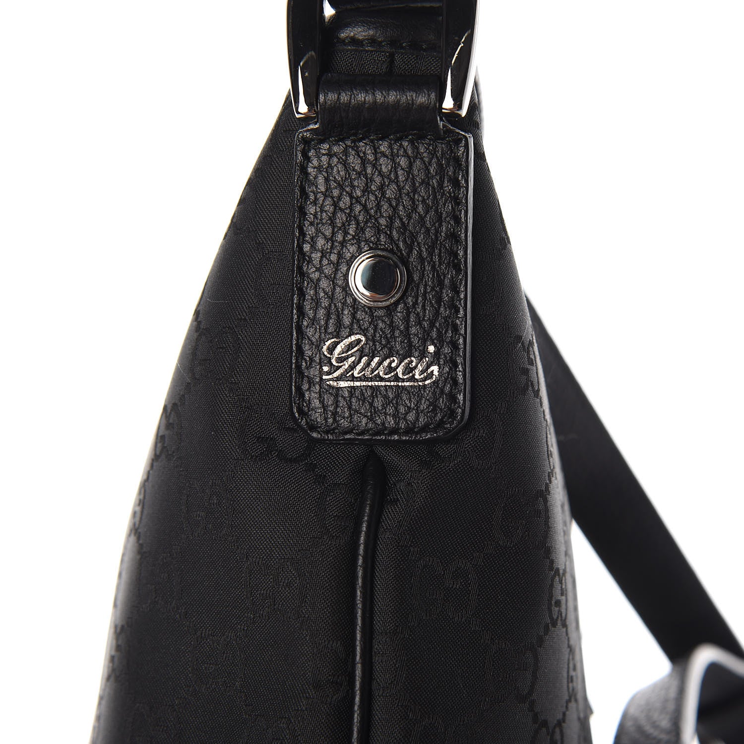 Gucci Nylon Monogram Abbey Messenger Bag Black 10 of 11