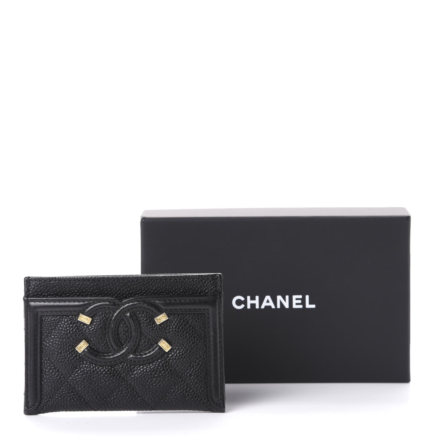 Chanel Caviar Quilted Filigree Card Holder Black 12 of 12