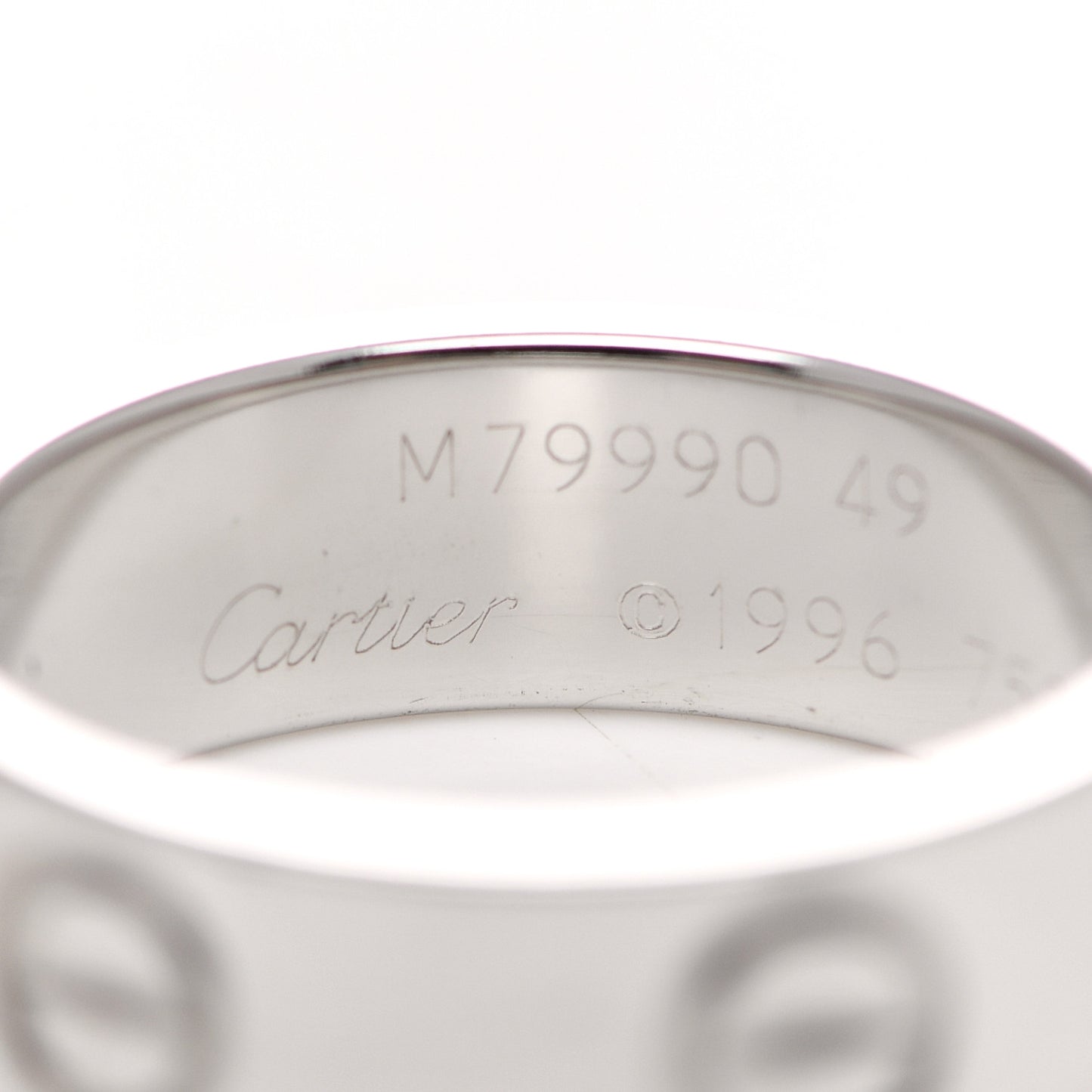 18K White Gold 5.5mm LOVE Ring 49 4.75