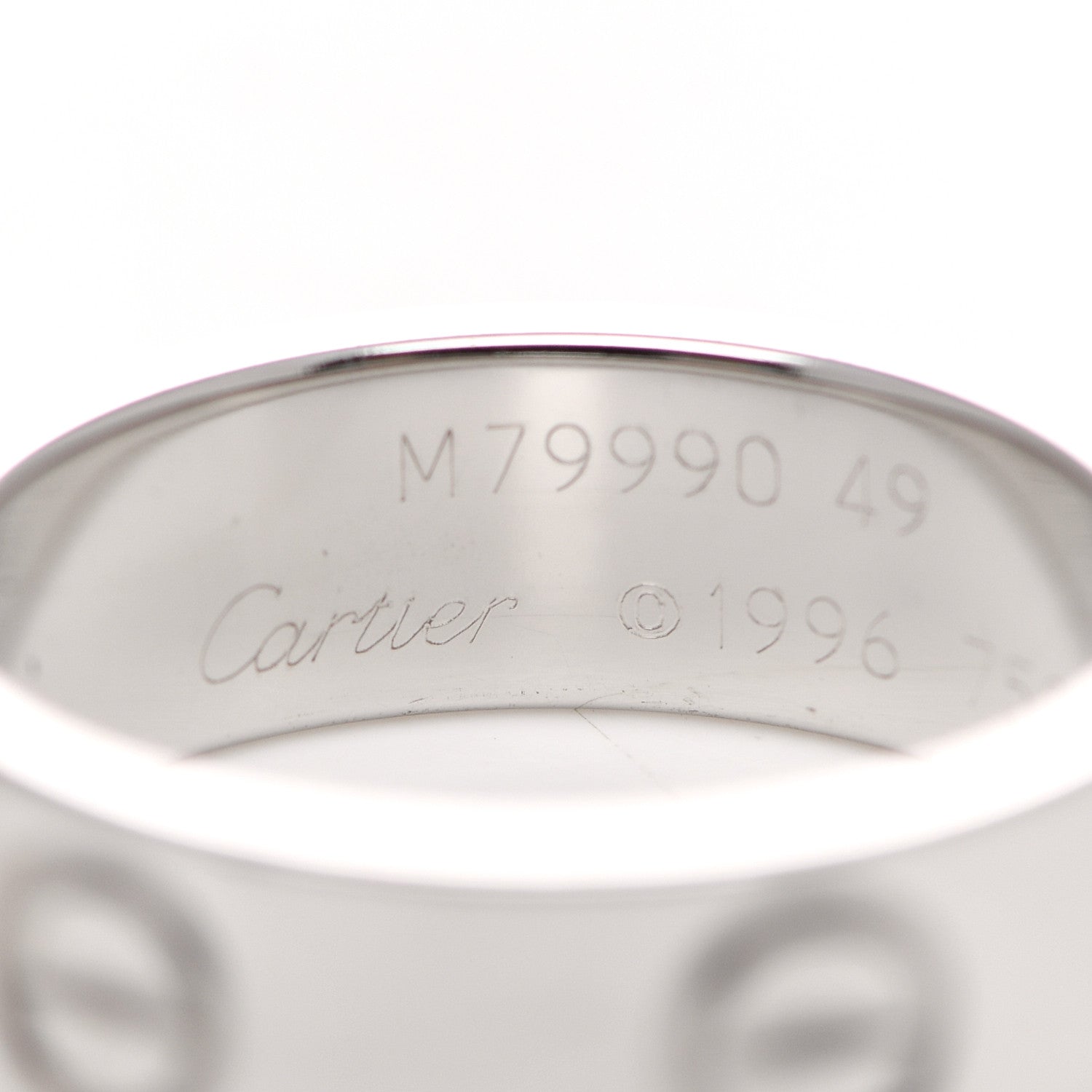 Cartier 18K White Gold 5.5mm LOVE Ring 49 4.75 4 of 5