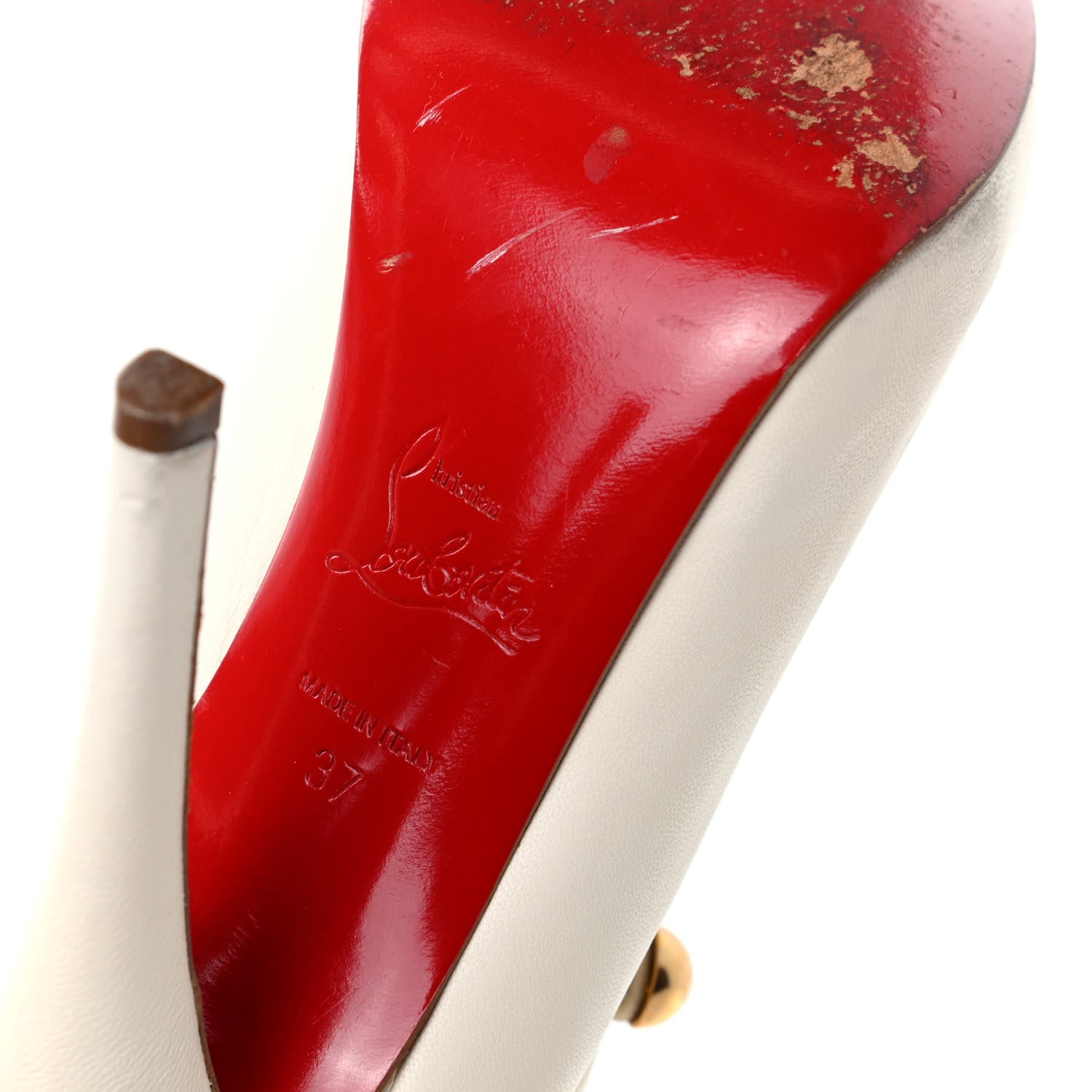 Christian Louboutin Calfskin Alta Fifre 120 Tall Boots 37 White 8 of 8