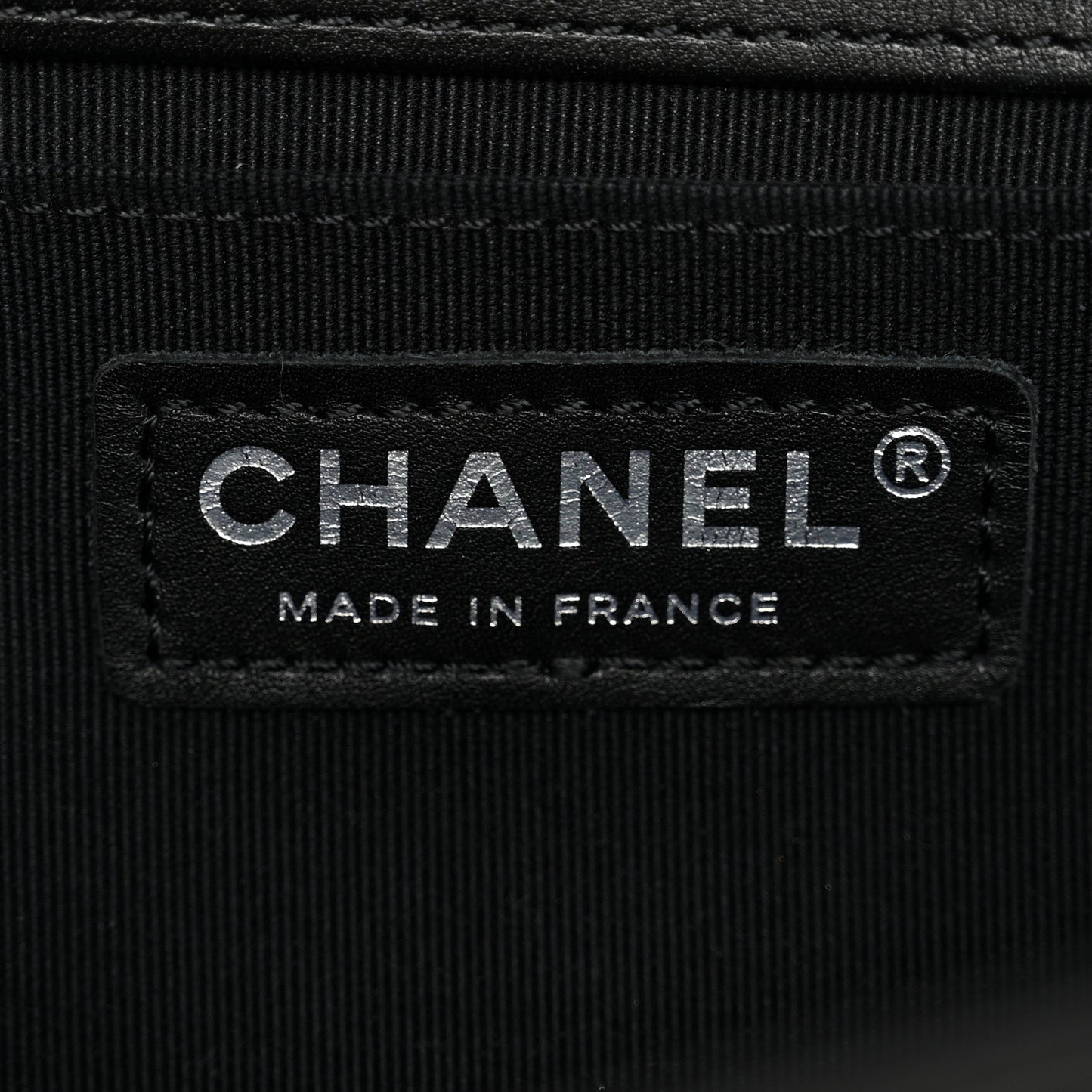 Calfskin Chevron Quilted Medium Boy Flap Black