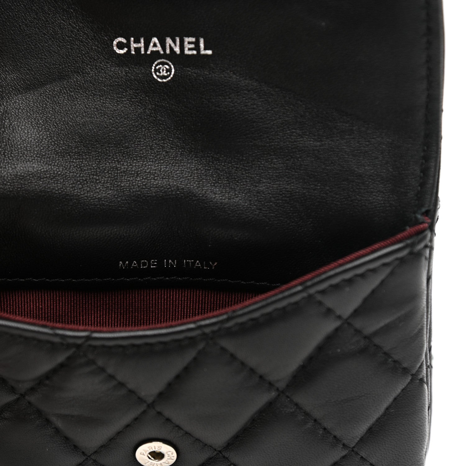 Chanel Lambskin Quilted Zip Card Holder Black 8 of 10