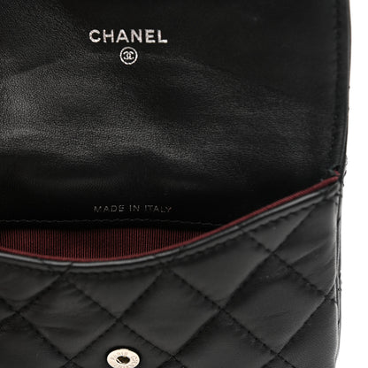 Chanel Lambskin Quilted Zip Card Holder Black 8 of 10