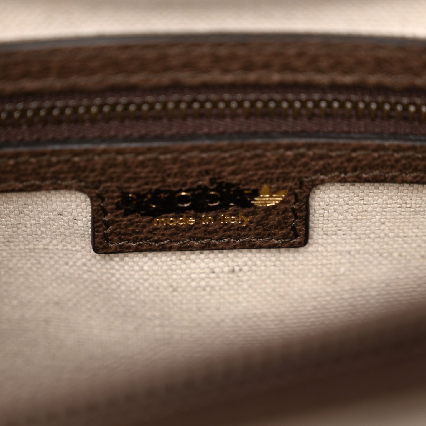 X ADIDAS Textured Dollar Calfskin Jumbo GG Textured Web Trefoil Logo Medium Diana Tote Bag Beige Brown Multicolor