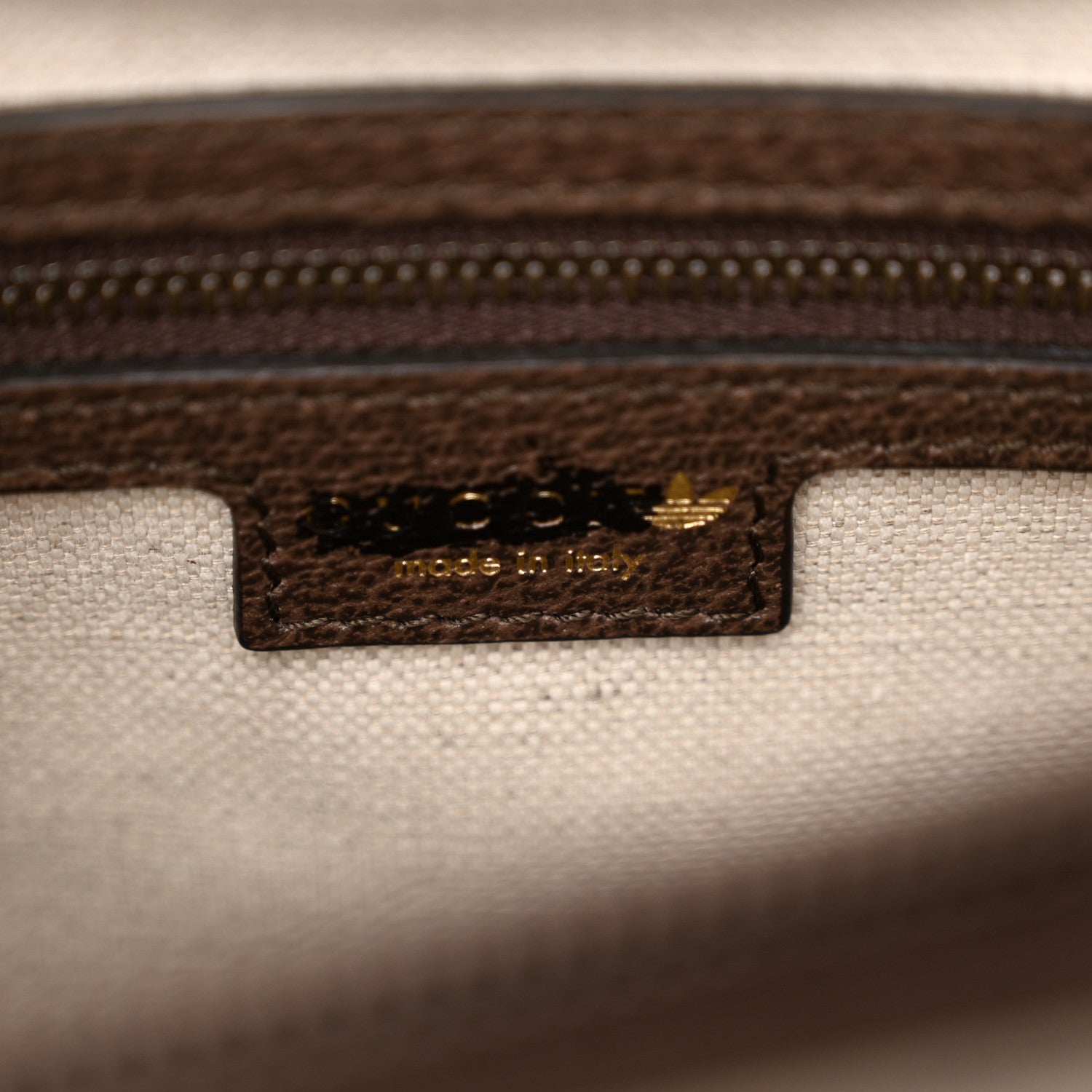 Gucci X ADIDAS Textured Dollar Calfskin Jumbo GG Textured Web Trefoil Logo Medium Diana Tote Bag Beige Brown Multicolor 7 of 10