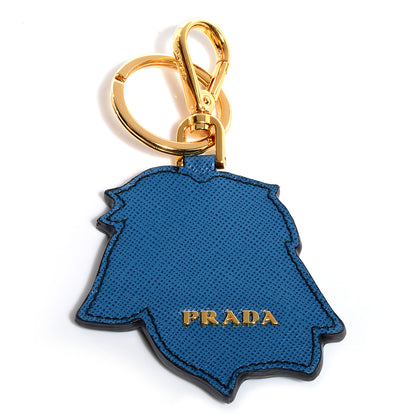 Prada Saffiano Flower Keychain Blue 3 of 6