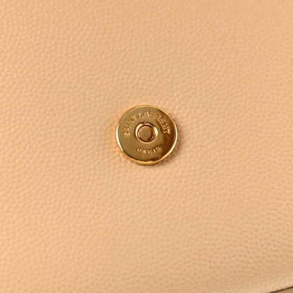 Saint Laurent Grain De Poudre Classic Monogram Cassandre Clutch Nude 7 of 13