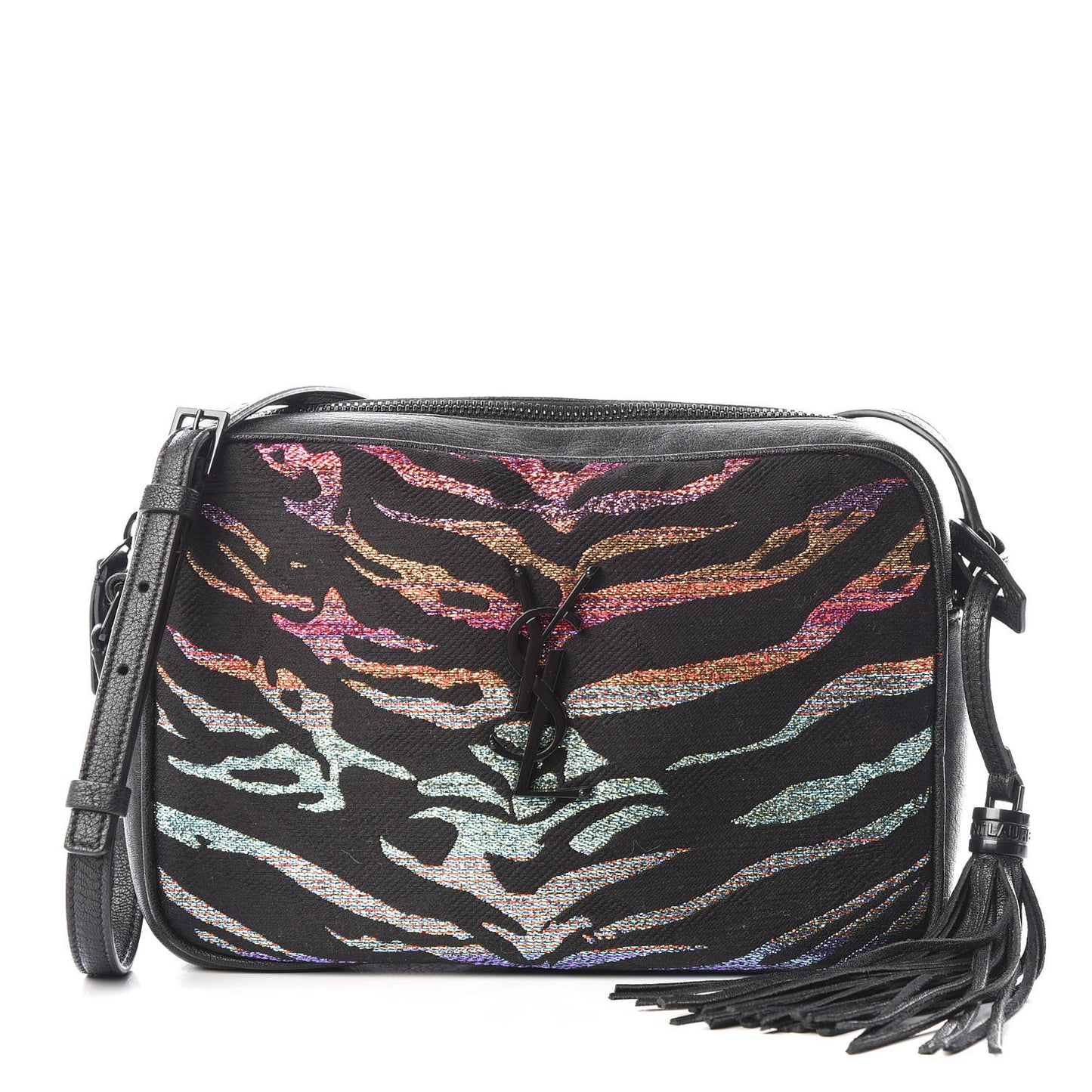 Canvas Calfskin Metallic Tiger Print Monogram Lou Camera Bag Multicolor