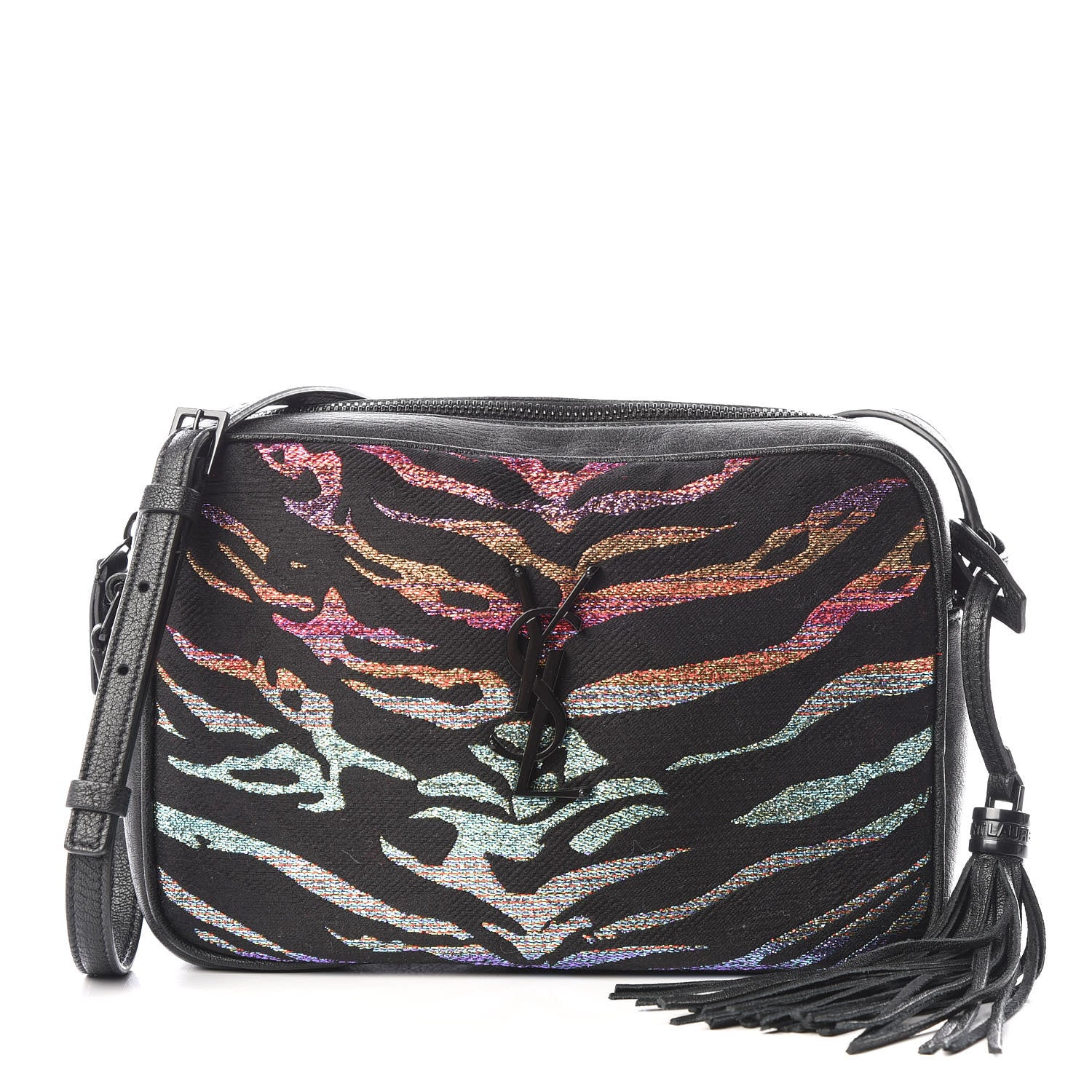 Saint Laurent Canvas Calfskin Metallic Tiger Print Monogram Lou Camera Bag Multicolor 1 of 8