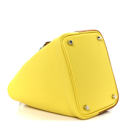 Hermes Taurillon Clemence Casaque Picotin Lock 18 PM Lime Sesame 4 of 10