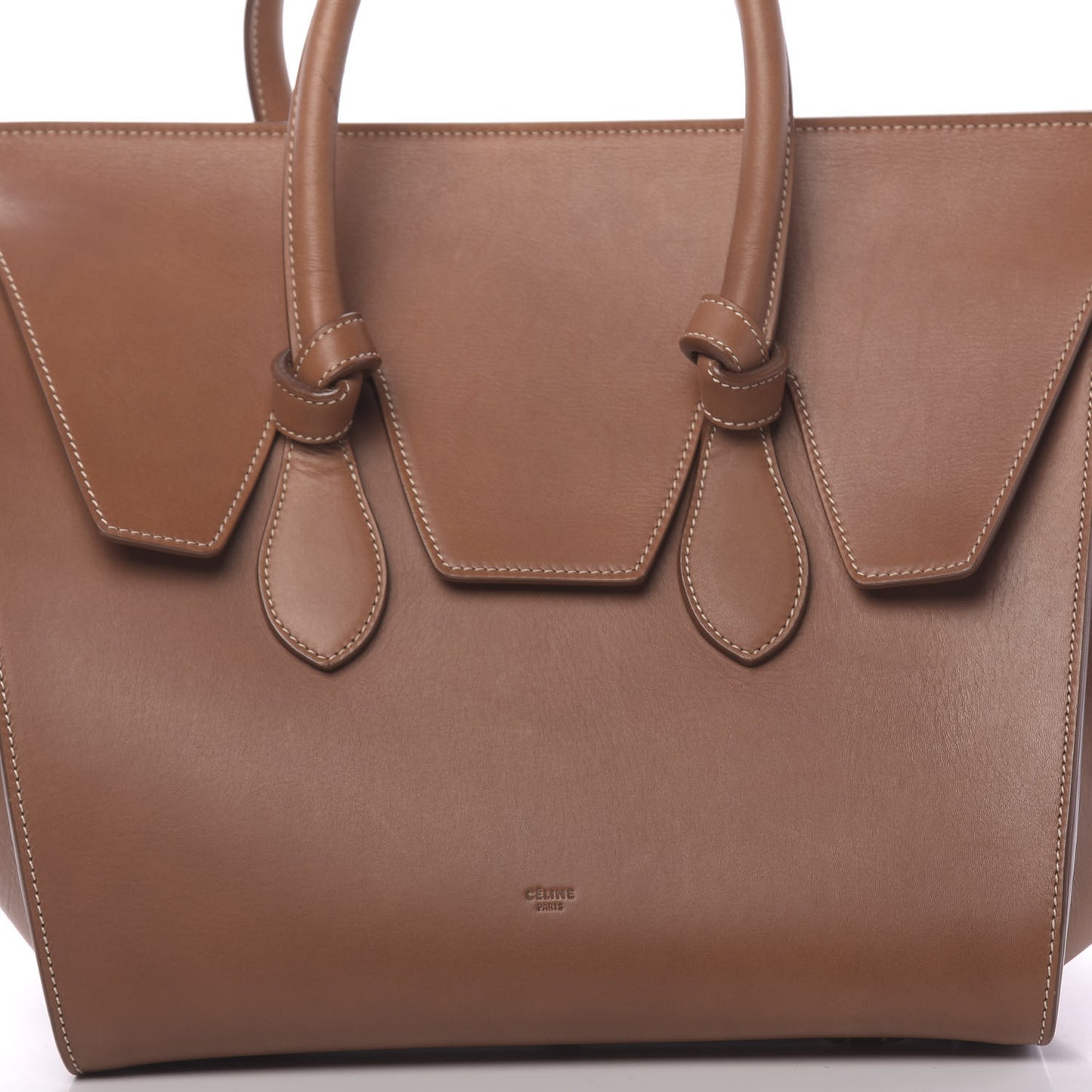 Natural Calfskin Small Tie Knot Tote Tan