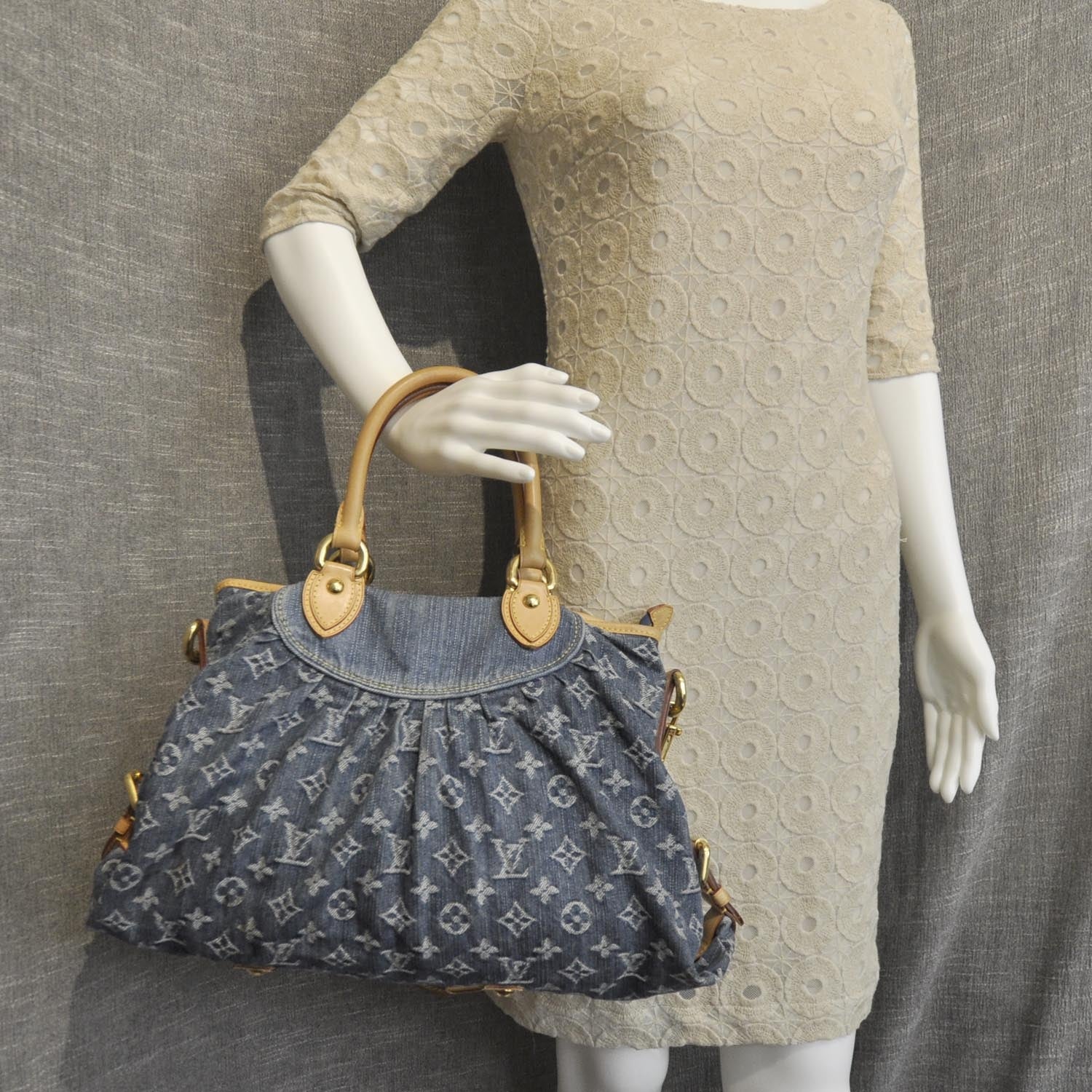 Louis Vuitton Denim Neo Cabby MM Blue 2 of 9