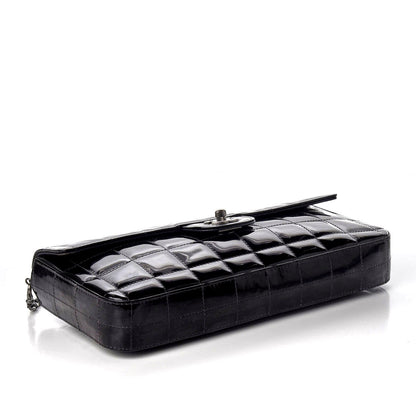 Chanel Patent Quilted East West Chocolate Bar Flap Black 3 of 8