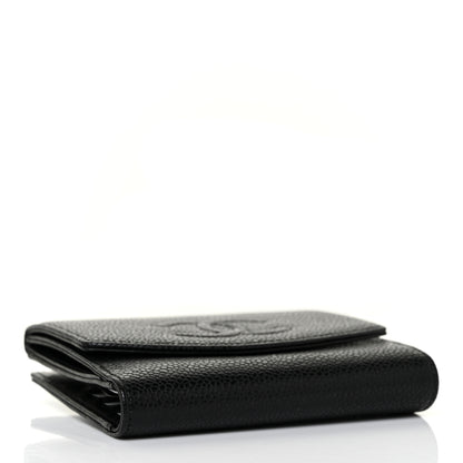 Chanel Caviar Timeless CC Compact French Wallet Black 4 of 10