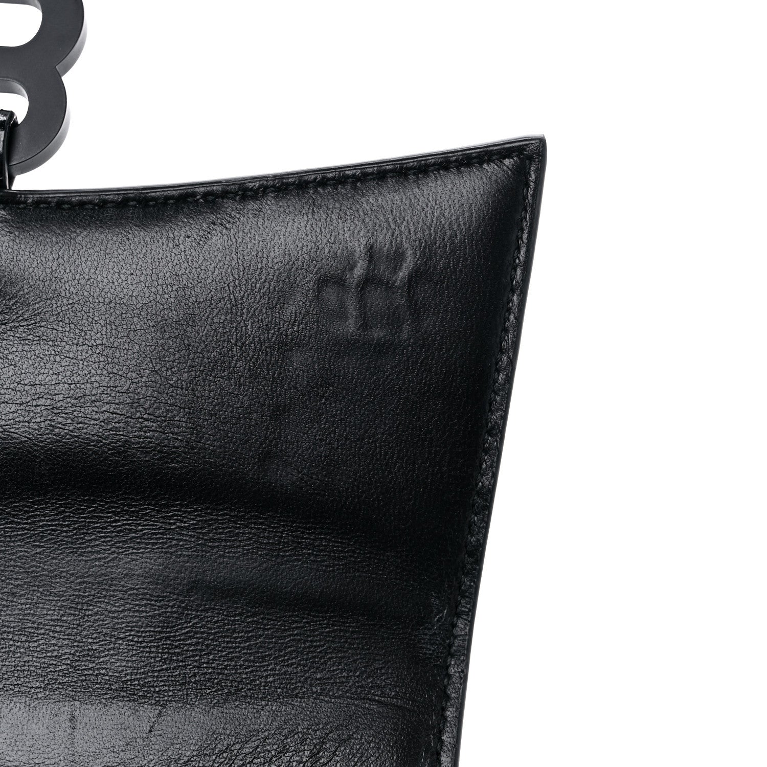 Balenciaga Shiny Calfskin Monochrome Crocodile Embossed Hourglass Top Handle Bag XS Black 11 of 16