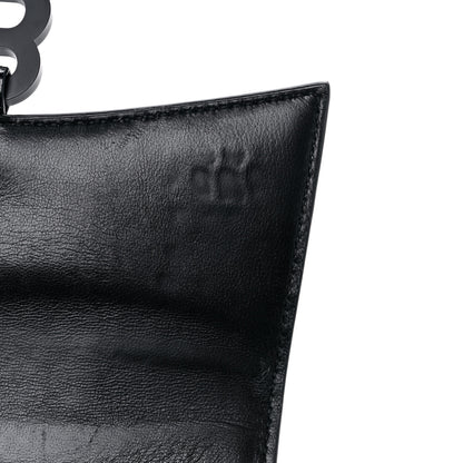 Balenciaga Shiny Calfskin Monochrome Crocodile Embossed Hourglass Top Handle Bag XS Black 11 of 16