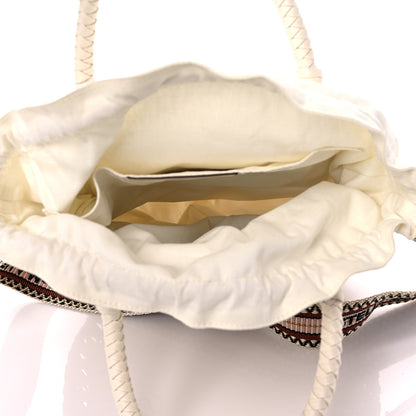 Stella McCartney Raffia Eco Alter Nappa Perforated Logo Round Crossbody Bag Natural 5 of 10