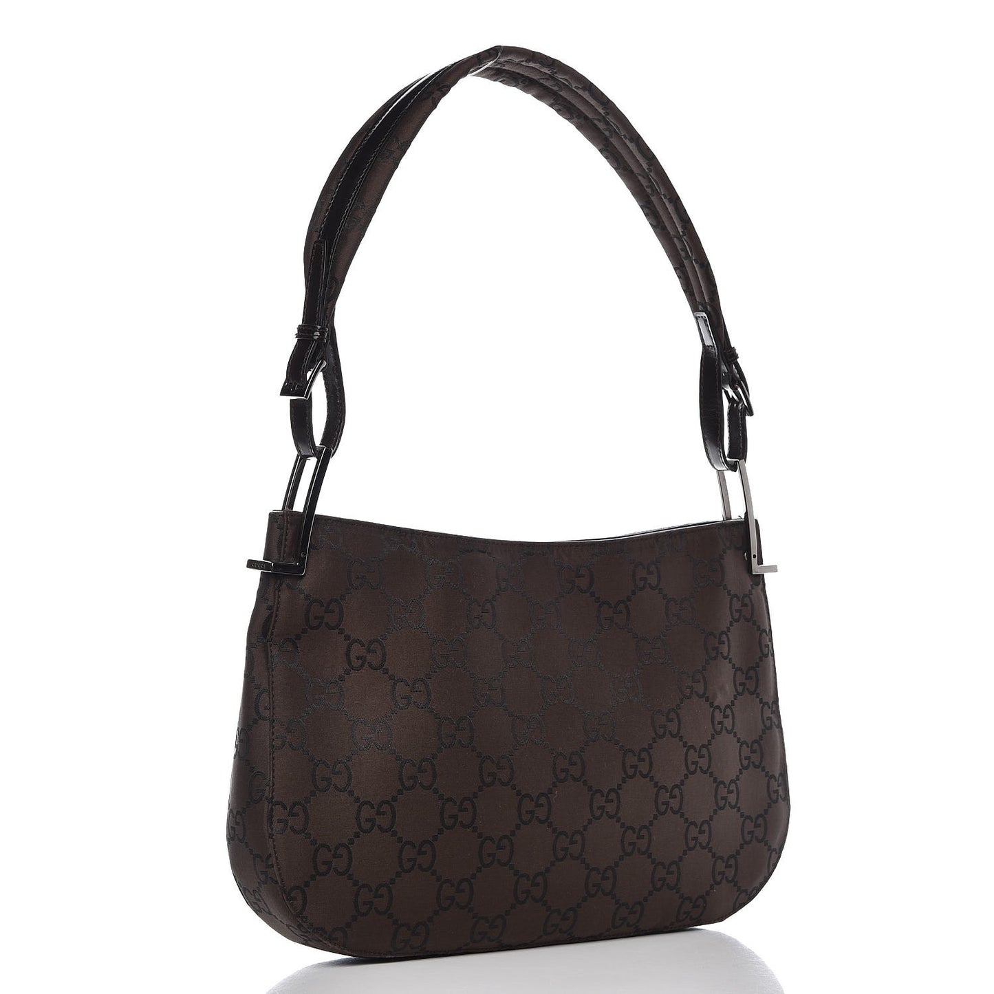 Nylon Monogram Shoulder Bag Brown