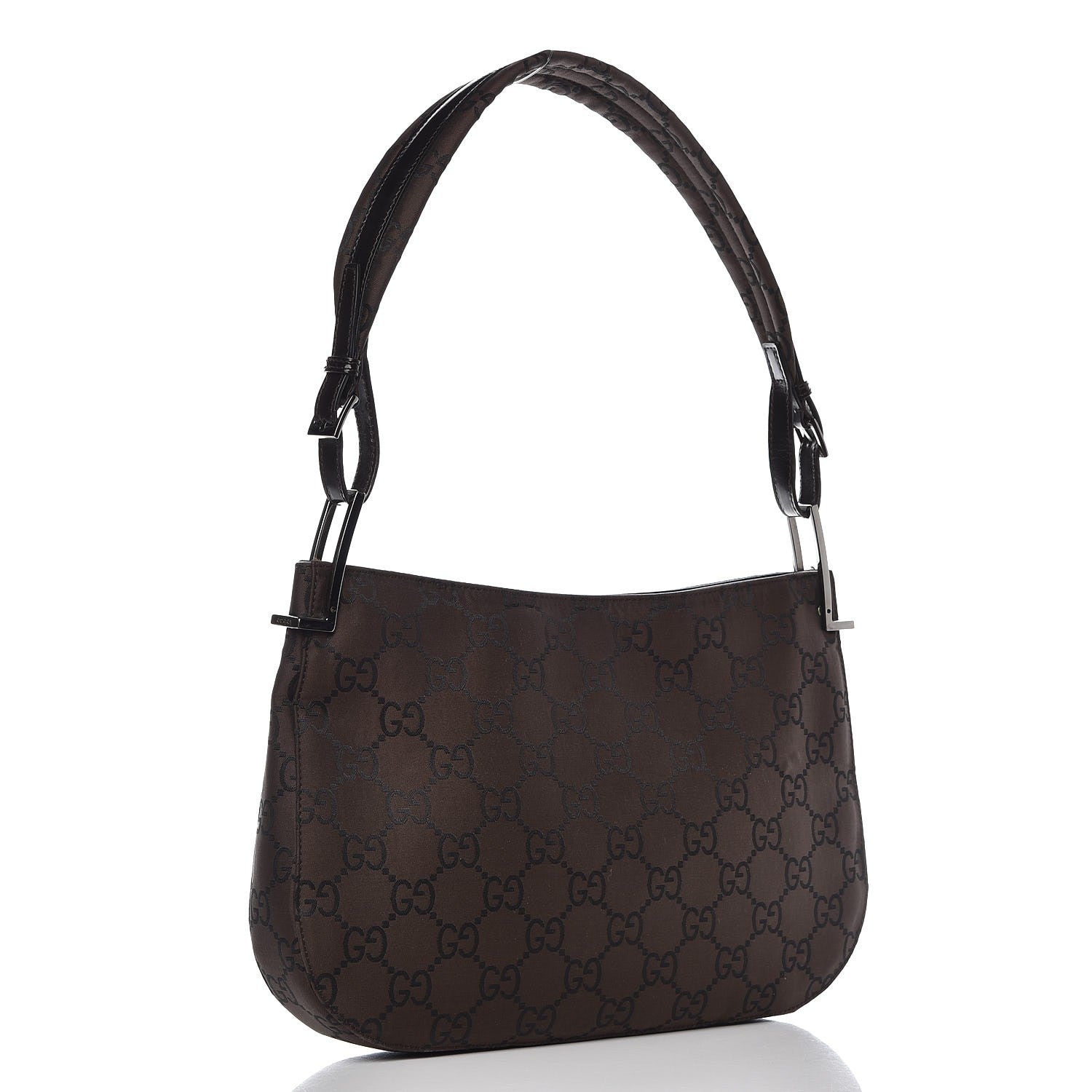 Gucci Nylon Monogram Shoulder Bag Brown 3 of 9