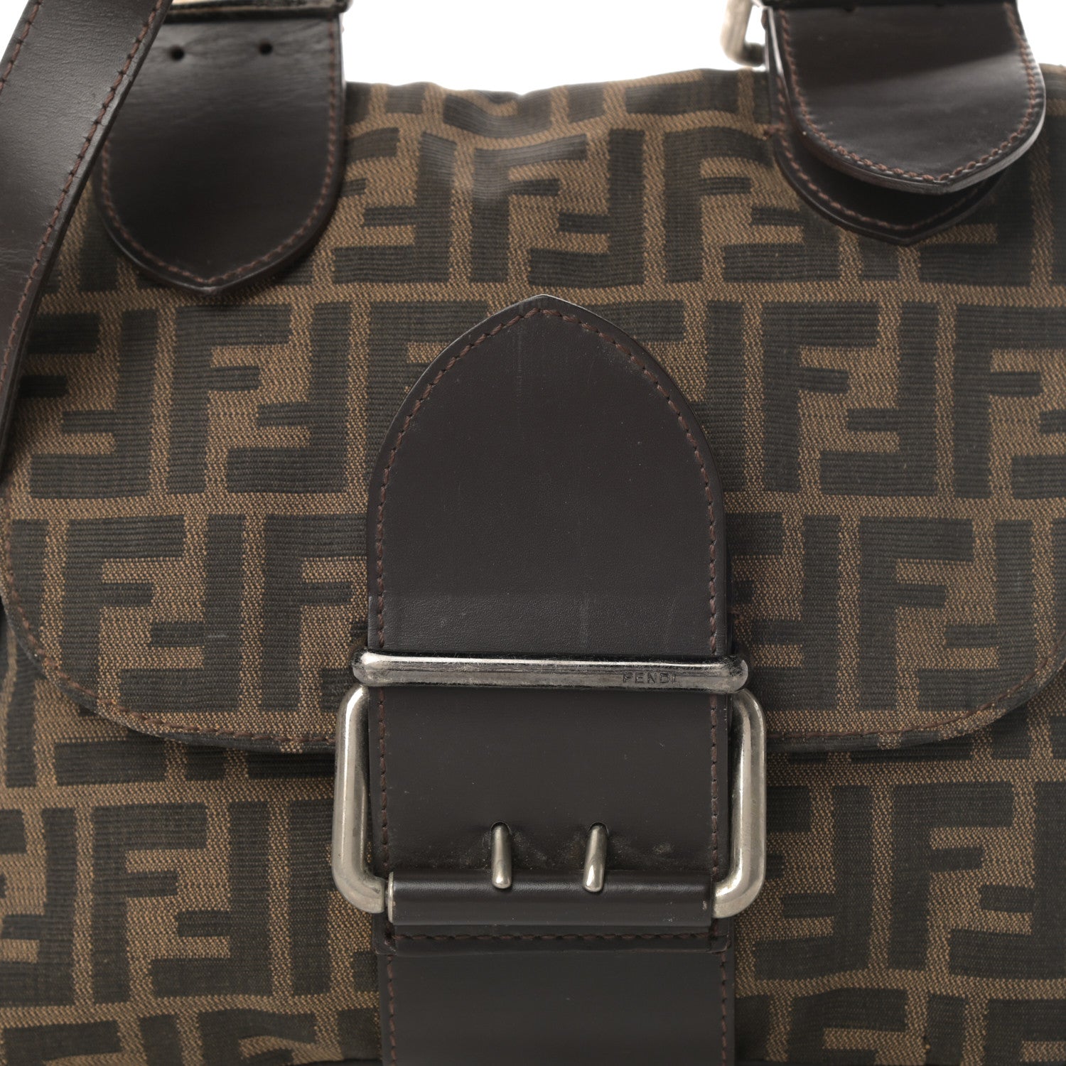 Fendi Zucca Buckle Shoulder Bag Tobacco 7 of 15