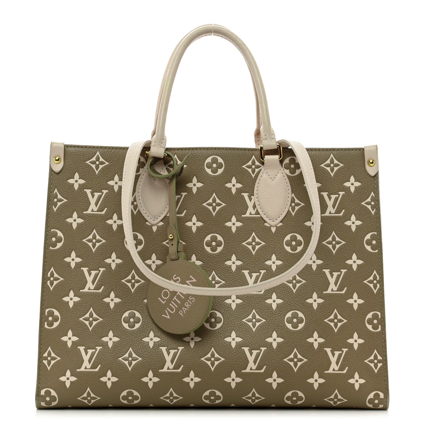Louis Vuitton Empreinte Monogram Spring In The City Onthego MM Kaki Beige Cream 1 of 13