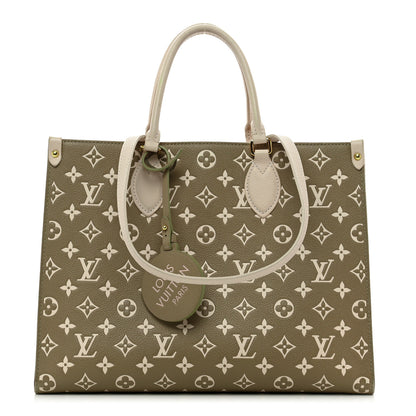 Louis Vuitton Empreinte Monogram Spring In The City Onthego MM Kaki Beige Cream 1 of 13
