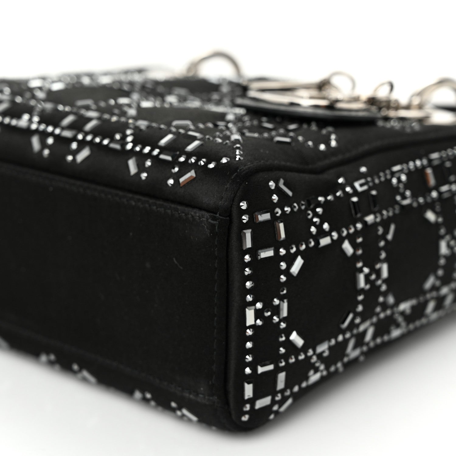 Christian Dior Satin Crystal Cannage Mini Lady Dior Black 9 of 9