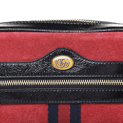Gucci Suede Patent Web Mini Ophidia Shoulder Bag Red 11 of 13