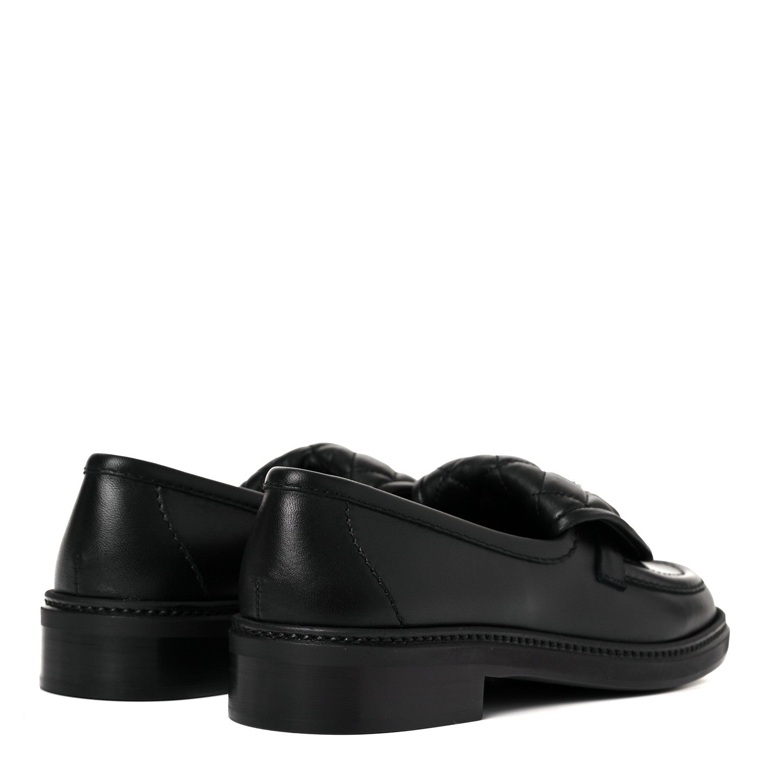 Chanel Lambskin Quilted CC Turnlock Loafers 37.5 Black 4 of 10